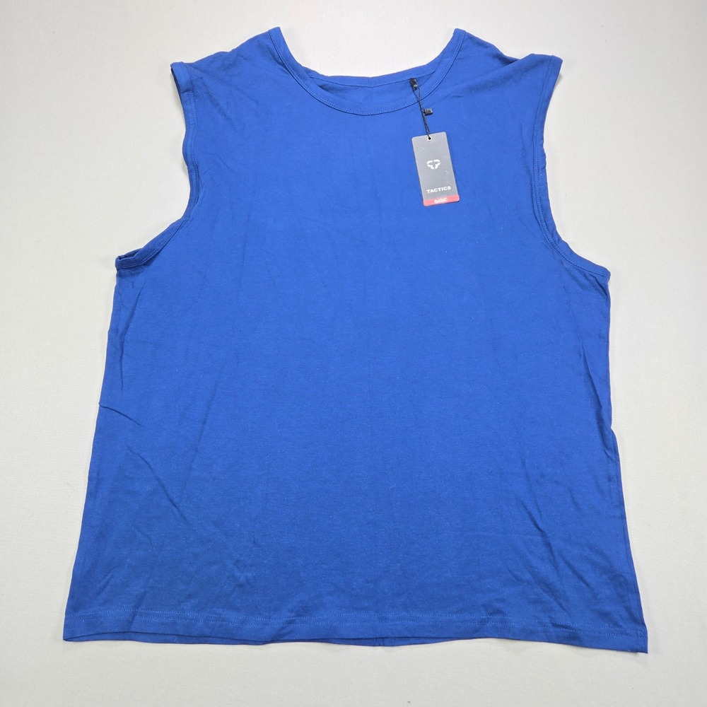 Tactics Muscle Tee Basic Sleeveless Crew Neck Blue Mens 2XL C03-02-85